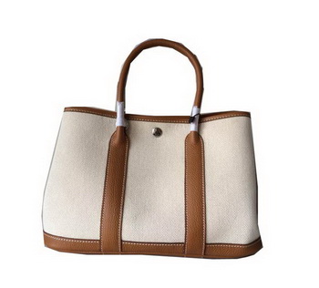 Hermes Garden Party 30CM Bag Canvas Leather H11S Wheat