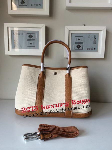 Hermes Garden Party 30CM Bag Canvas Leather H11S Wheat