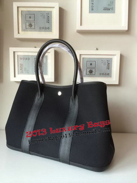 Hermes Garden Party 36CM Bag Canvas Leather H11M Black