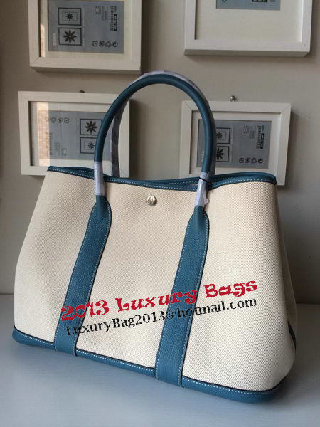 Hermes Garden Party 36CM Bag Canvas Leather H11M Blue