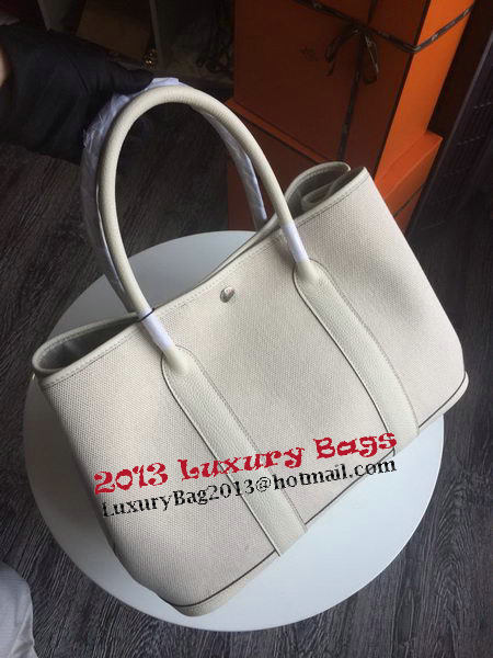 Hermes Garden Party 36CM Bag Canvas Leather H11M OffWhite