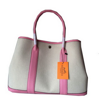 Hermes Garden Party 36CM Bag Canvas Leather H11M Pink