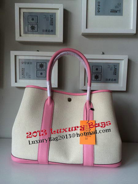 Hermes Garden Party 36CM Bag Canvas Leather H11M Pink