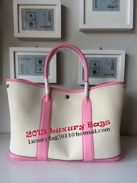 Hermes Garden Party 36CM Bag Canvas Leather H11M Pink