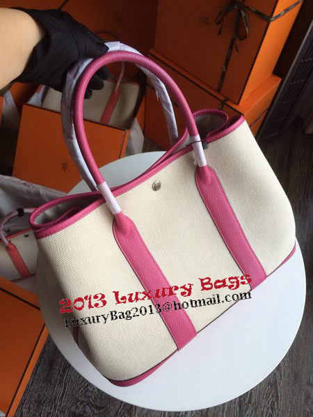 Hermes Garden Party 36CM Bag Canvas Leather H11M Rosy