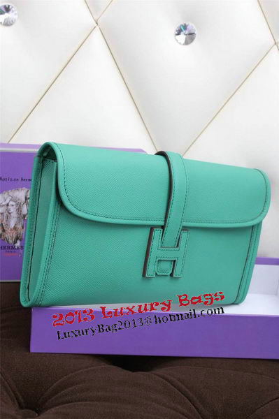 Hermes Jige Clutch Bag Calfskin Leather H258 Green