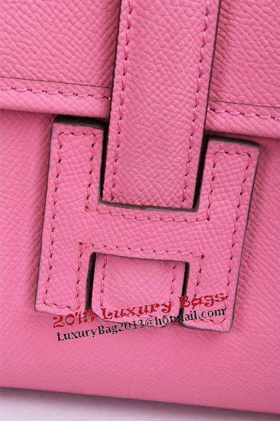 Hermes Jige Clutch Bag Calfskin Leather H258 Pink