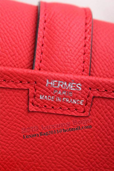 Hermes Jige Clutch Bag Calfskin Leather H258 Red