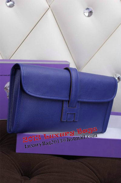 Hermes Jige Clutch Bag Calfskin Leather H258 Royal