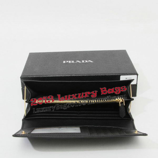 Prada Saffiano Leather Bifond Wallet 1M11335 Black