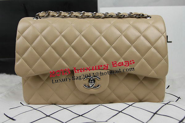 Chanel Classic Flap Bag Apricot Original Leather CF1113 Silver