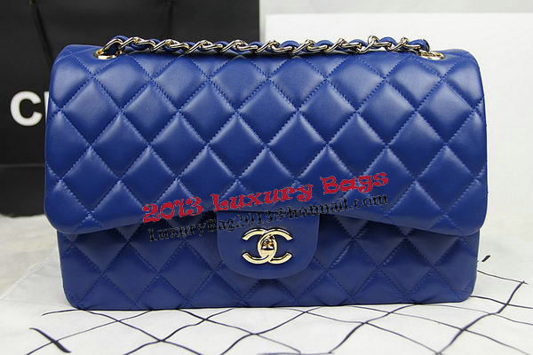 Chanel Classic Flap Bag Blue Original Leather CF1113 Gold