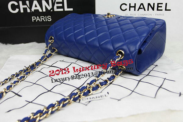 Chanel Classic Flap Bag Blue Original Leather CF1113 Gold