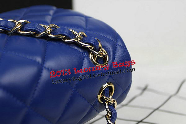 Chanel Classic Flap Bag Blue Original Leather CF1113 Gold