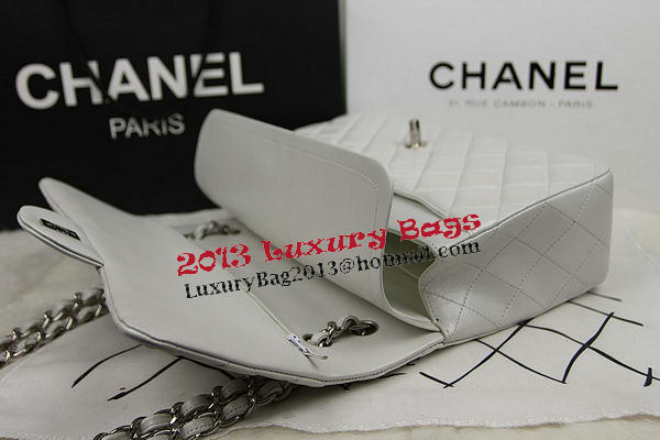 Chanel Classic Flap Bag OffWhite Original Leather CF1113 Silver