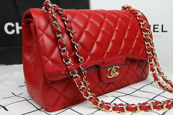 Chanel Classic Flap Bag Red Original Leather CF1113 Gold