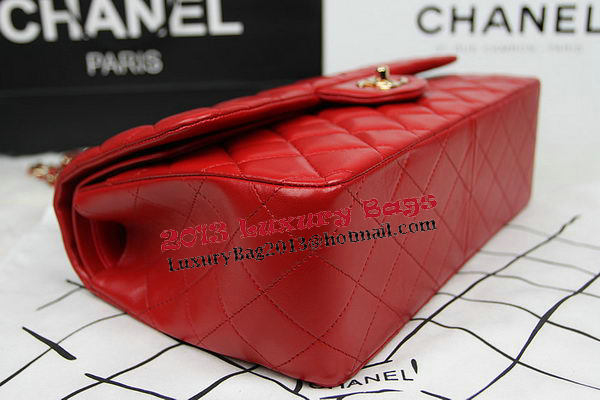 Chanel Classic Flap Bag Red Original Leather CF1113 Gold