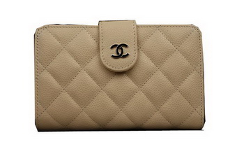 Chanel Matelasse Bi-Fold Wallet Original Cannage Pattern Leater CHA48667 Apricot