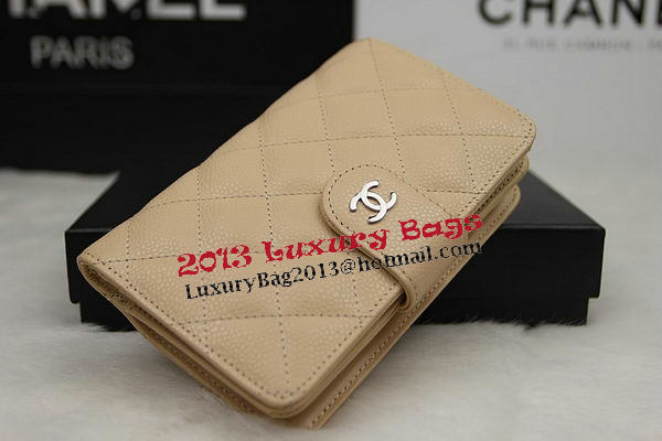 Chanel Matelasse Bi-Fold Wallet Original Cannage Pattern Leater CHA48667 Apricot