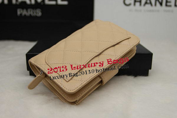 Chanel Matelasse Bi-Fold Wallet Original Cannage Pattern Leater CHA48667 Apricot