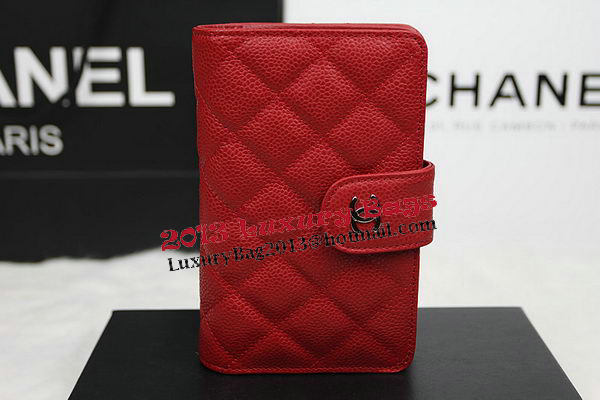 Chanel Matelasse Bi-Fold Wallet Original Cannage Pattern Leater CHA48667 Red