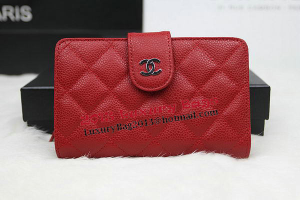 Chanel Matelasse Bi-Fold Wallet Original Cannage Pattern Leater CHA48667 Red