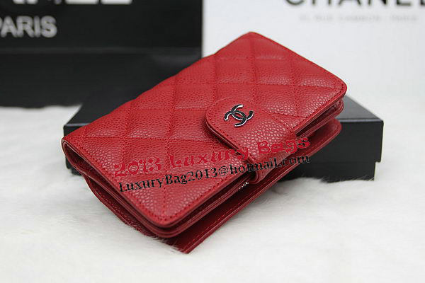 Chanel Matelasse Bi-Fold Wallet Original Cannage Pattern Leater CHA48667 Red