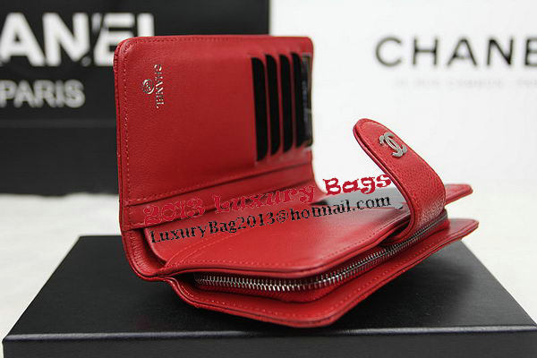 Chanel Matelasse Bi-Fold Wallet Original Cannage Pattern Leater CHA48667 Red