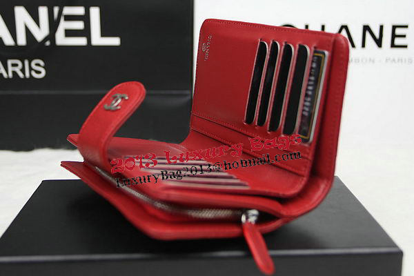 Chanel Matelasse Bi-Fold Wallet Original Cannage Pattern Leater CHA48667 Red