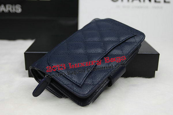 Chanel Matelasse Bi-Fold Wallet Original Cannage Pattern Leater CHA48667 Royal