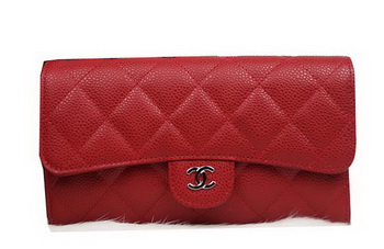 Chanel Tri-Fold Wallet Original Cannage Pattern Leather CHA31506 Red