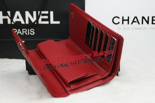 Chanel Tri-Fold Wallet Original Cannage Pattern Leather CHA31506 Red