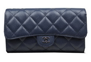 Chanel Tri-Fold Wallet Original Cannage Pattern Leather CHA31506 Royal