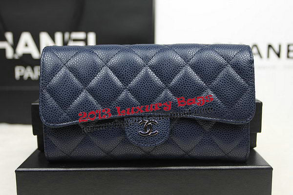 Chanel Tri-Fold Wallet Original Cannage Pattern Leather CHA31506 Royal