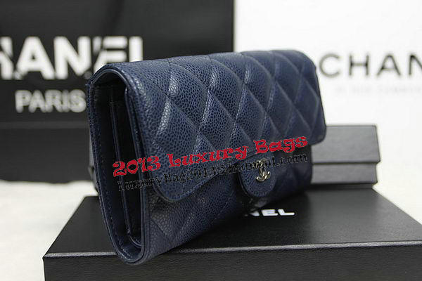 Chanel Tri-Fold Wallet Original Cannage Pattern Leather CHA31506 Royal