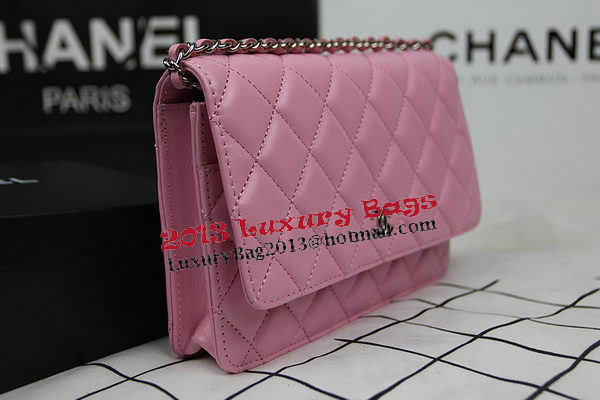 Chanel mini Flap Bag CHA33814 Pink Original Sheepskin Leather Silver