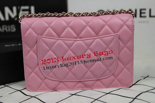 Chanel mini Flap Bag CHA33814 Pink Original Sheepskin Leather Silver