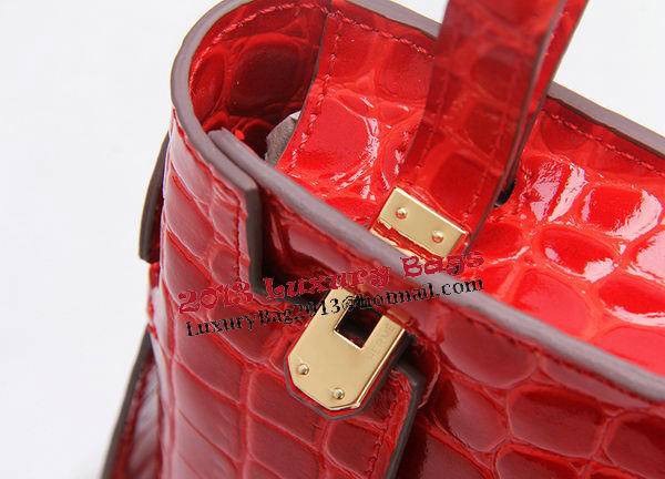 Hermes Kelly Clutch Bag Croco Leather K1002 Red