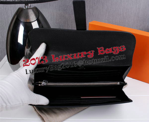 Hermes Jige Clutch Bag Calfskin Leather H8057 Black