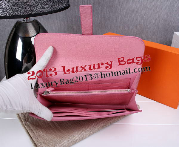 Hermes Jige Clutch Bag Calfskin Leather H8057 Pink