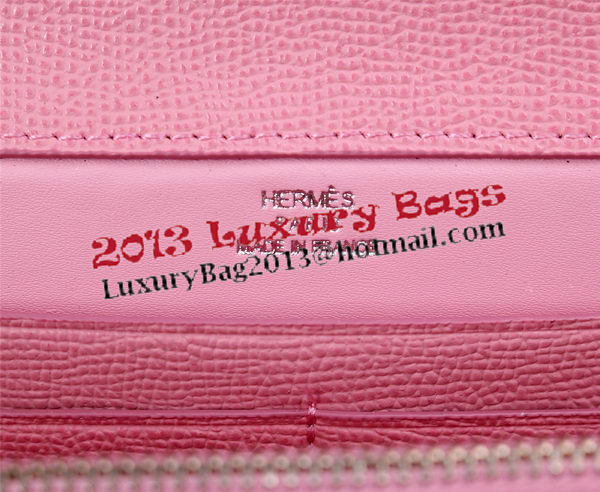 Hermes Jige Clutch Bag Calfskin Leather H8057 Pink