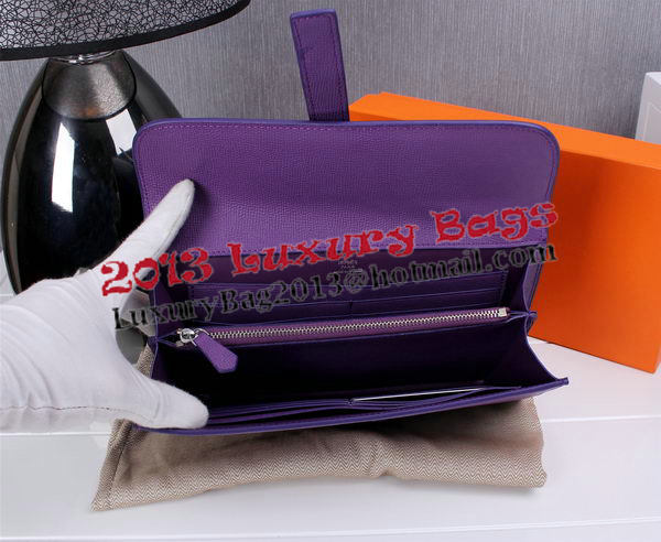 Hermes Jige Clutch Bag Calfskin Leather H8057 Purple