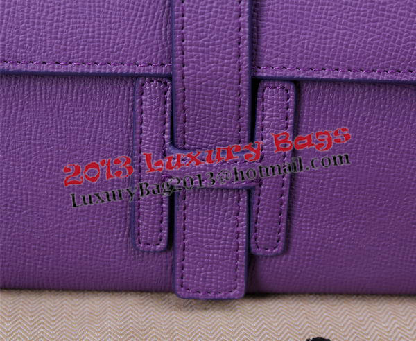 Hermes Jige Clutch Bag Calfskin Leather H8057 Purple