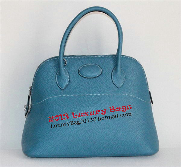 Hermes Bolide 37CM Calfskin Leather Tote Bags H509084 Blue