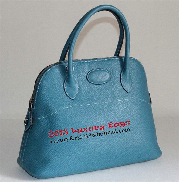 Hermes Bolide 37CM Calfskin Leather Tote Bags H509084 Blue