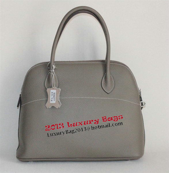 Hermes Bolide 37CM Calfskin Leather Tote Bags H509084 Grey