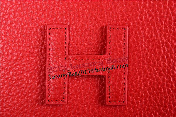 Hermes Jige Clutch Bag Calfskin Leather HQ864 Red