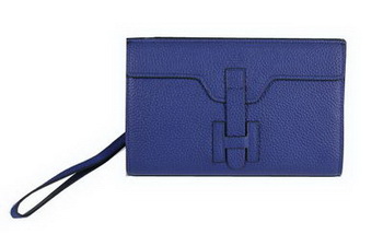 Hermes Jige Clutch Bag Calfskin Leather HQ8059 Blue