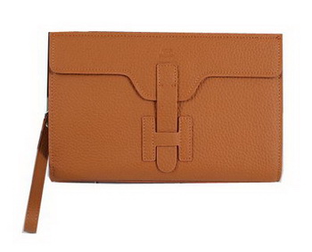 Hermes Jige Clutch Bag Calfskin Leather HQ8059 Wheat