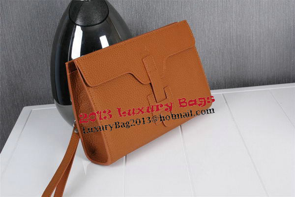 Hermes Jige Clutch Bag Calfskin Leather HQ8059 Wheat